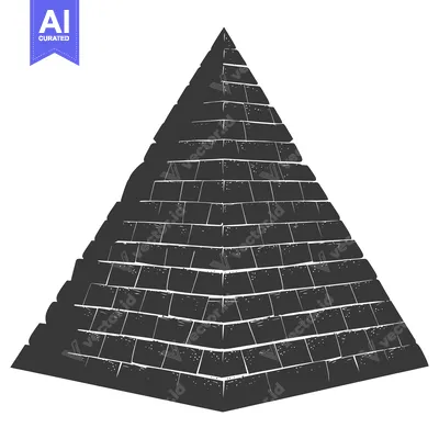 Aset premium populer: A Hand-Drawn Silhouette of a Stone Pyramid