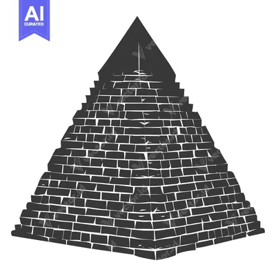 Premium design asset: A Brick Pyramid Constructed of Many Layers