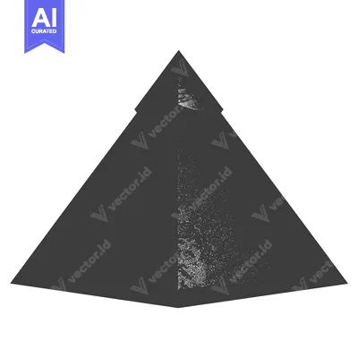 Aset desain premium: A Grey Pyramid with White Specks and a  Single Line of White at the To