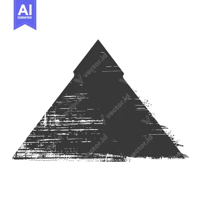 Aset premium populer: Black Triangle with White Scratches on White Background