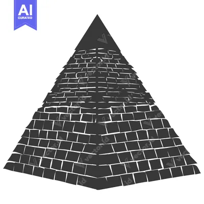 A Black and White Illustration of a Brick Pyramid