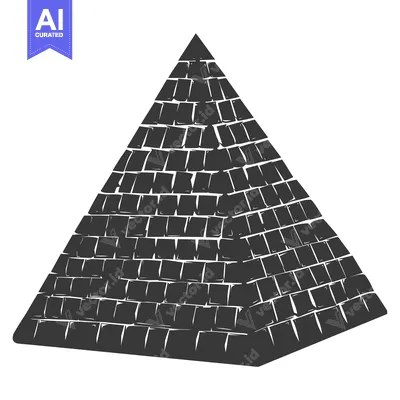 Aset premium populer: A Simple Black and White Illustration of a Pyramid