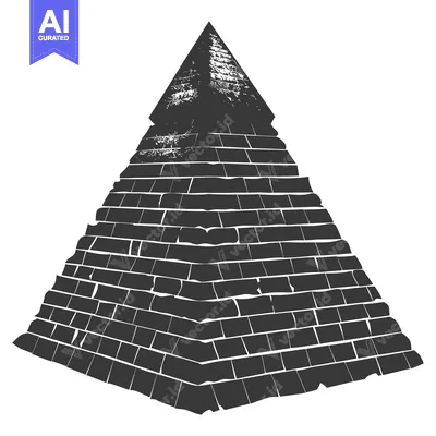 Premium design asset: A Detailed Silhouette of a Stone Pyramid