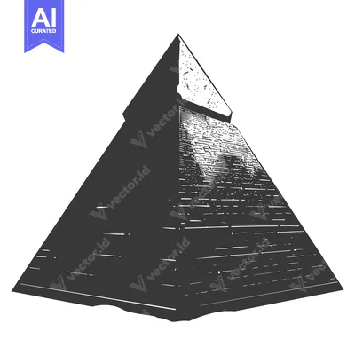 Aset desain premium: A Monochromatic Hand-Drawn Illustration of an Egyptian Pyramid