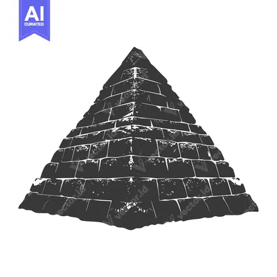 A Black and White Sketch of a Pyramid