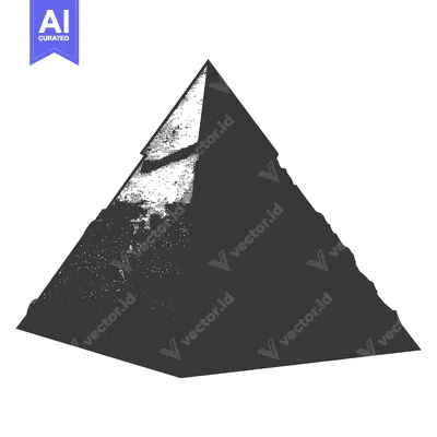 A Grayscale Illustration of a Pyramid with a Rough Texture