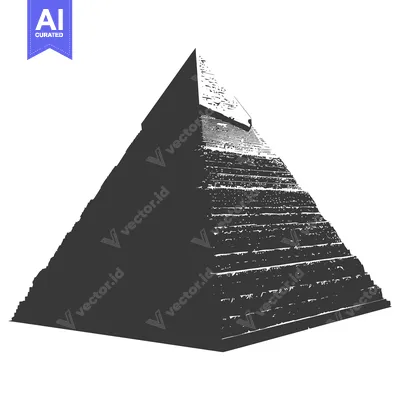 Aset desain premium: A Stepped Pyramid in Black and White