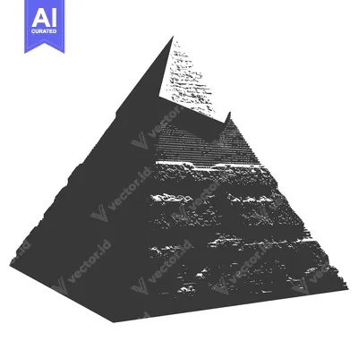 A Black and White Silhouette of a Pyramid with a Distinctive Peak