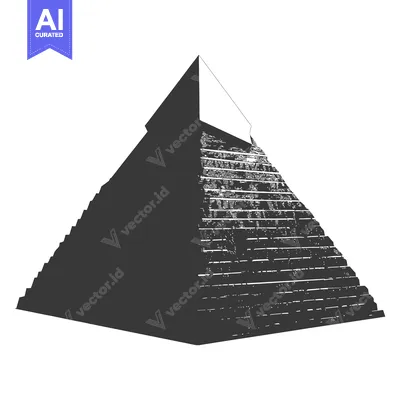 Popular premium asset: Black and White Illustration of a Stepped Pyramid with a White Top