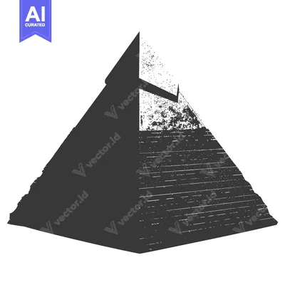 Premium design asset: A Grunge Silhouette of a Pyramid with a Pointy Top