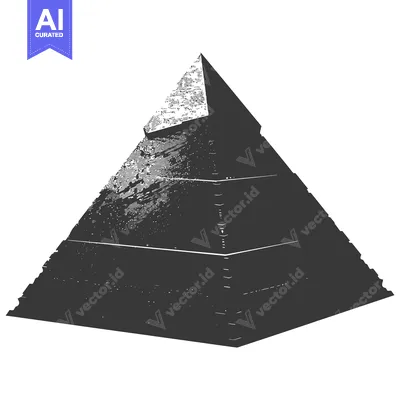 Aset premium populer: A Black and White Stylized Illustration of a Pyramid