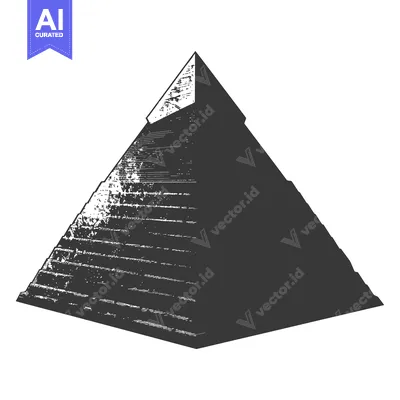 Aset desain premium: A Detailed Illustration of a Triangular Pyramid