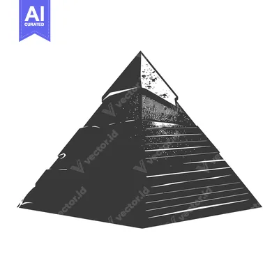 Aset premium populer: A Black and White Illustration of a Layered Pyramid