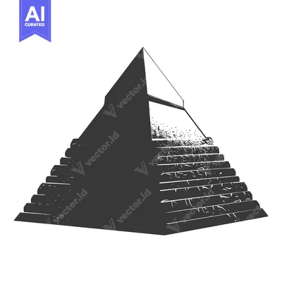 Aset desain premium: A Stepped Pyramid with a Distressed Texture