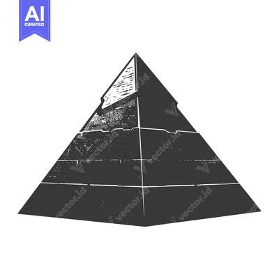 Premium design asset: A Detailed Black and White Illustration of a Pyramid