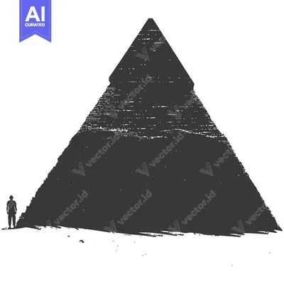 Silhouette of a Person Standing in Front of a Large Pyramid