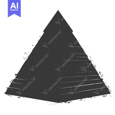 Premium design asset: Grunge-style Silhouette of a Pyramid with Steps
