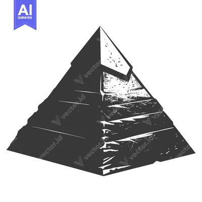 Aset desain premium: A Monochromatic Illustration of a Pyramid with a Rough Texture