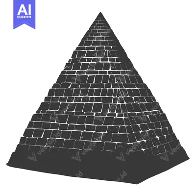 Aset desain premium: A Stone Pyramid with Detailed Brickwork
