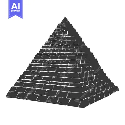 Premium design asset: A Black and White Illustration of a Stone Pyramid