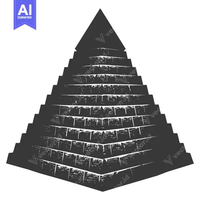 Aset premium populer: A Black and White Illustration of a Pyramid with a Rough Texture
