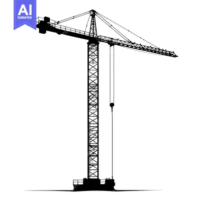 Aset premium populer: Silhouette of a Construction Crane with a Hook