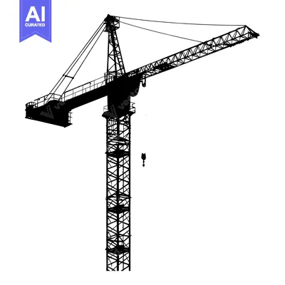 Aset premium populer: Black and White Silhouette of a Construction Crane