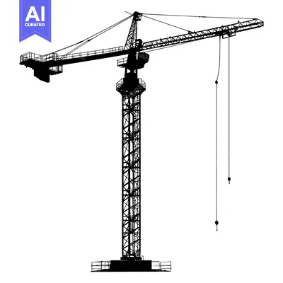 Silhouette of a Tower Crane with an Extended Boom