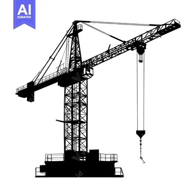Aset premium populer: Silhouette of a Tower Crane with Suspended Hook