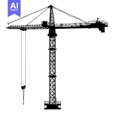 Aset premium populer: Silhouette of a Construction Crane with a Suspended Load