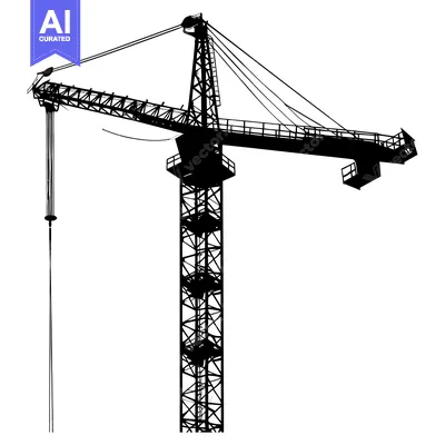 Aset premium populer: Silhouette of a Construction Crane with Cable
