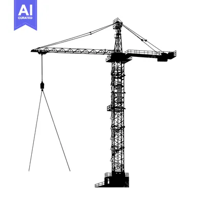 Aset premium populer: Black and white silhouette of a construction crane