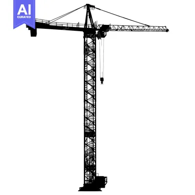 Popular premium asset: Silhouette of a Construction Crane with Boom Extended