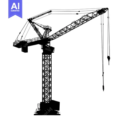 Aset premium populer: Silhouette of a Construction Crane with Cables