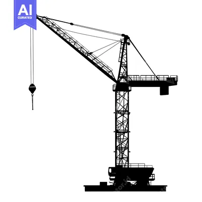 Aset premium populer: Black and White Silhouette of a Construction Crane