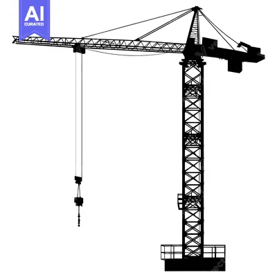 Premium design asset: Black and White Silhouette of a Construction Crane