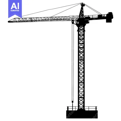 Silhouette of a Construction Crane with Extended Boom
