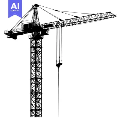 Silhouette of a Construction Crane with Boom Extended