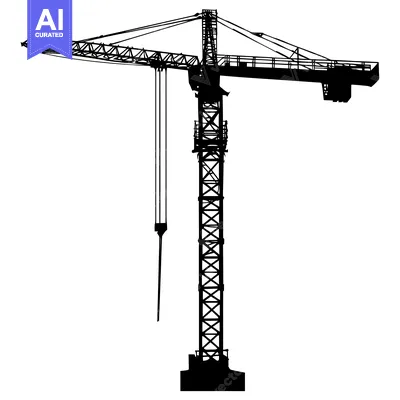 Black and White Silhouette of a Construction Crane