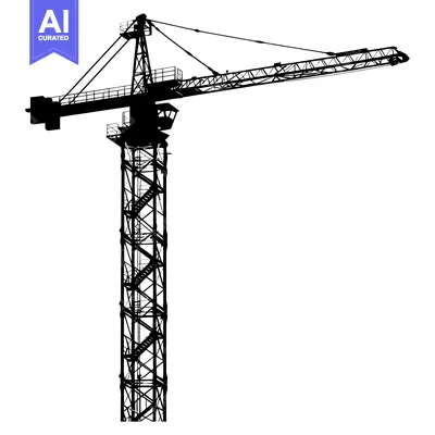 Black and White Silhouette of a Construction Crane