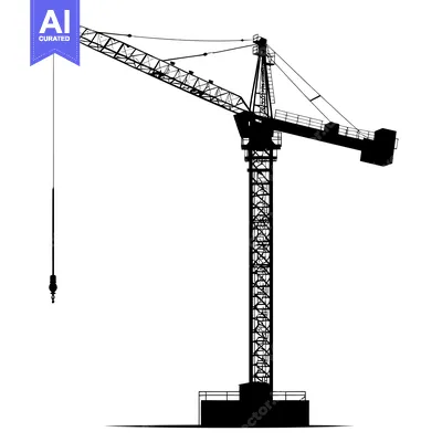 Aset premium populer: Silhouette of a Construction Crane with a Hanging Hook