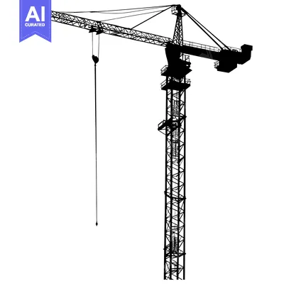 Aset desain premium: Silhouette of a Construction Crane with a Hanging Cable