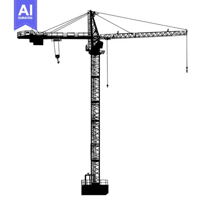 Silhouette of a Construction Crane with Boom Extended