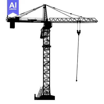 Black and White Silhouette of a Construction Crane