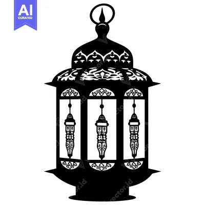 Premium design asset: Ornate Islamic Lantern with Intricate Details