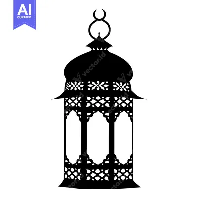 Popular premium asset: Ornate Black Silhouette of a Traditional Ramadan Lantern