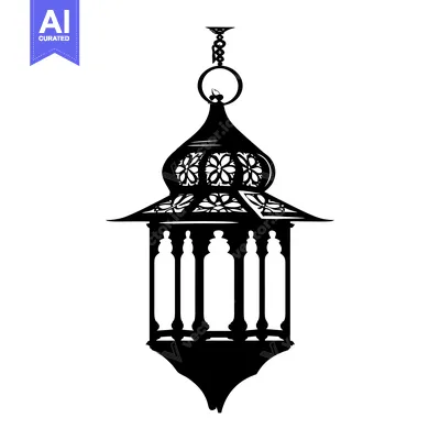 Premium design asset: Ornate Hanging Lantern with Intricate Floral Designs