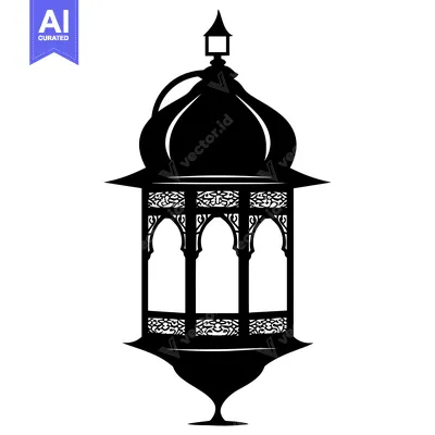 Aset premium populer: Ornate Islamic Lantern with Intricate Details