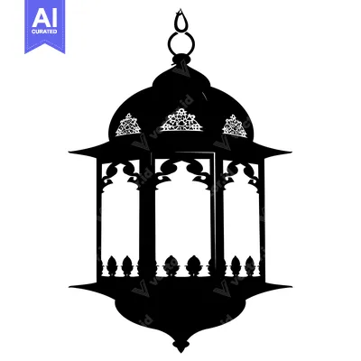 Popular premium asset: Ornate Silhouette of a Hanging Lantern with Intricate Details