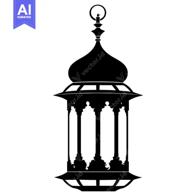 Ornate Silhouette of a Traditional Islamic Lantern